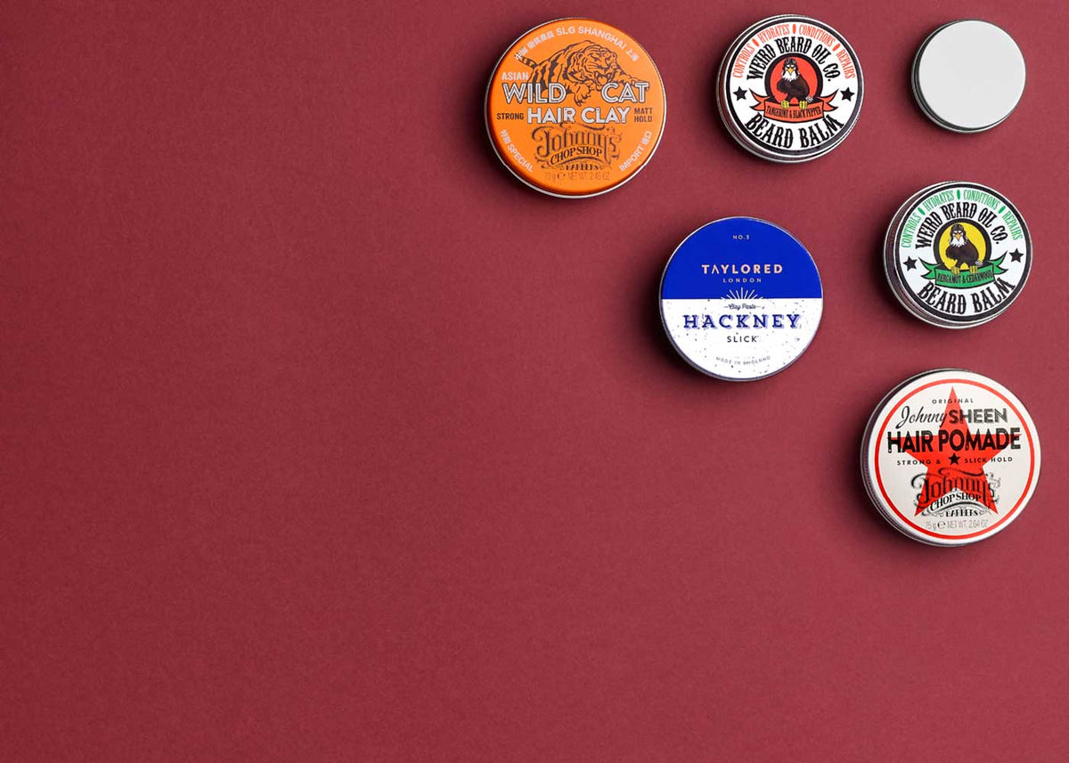 Metal packaging on a red background.