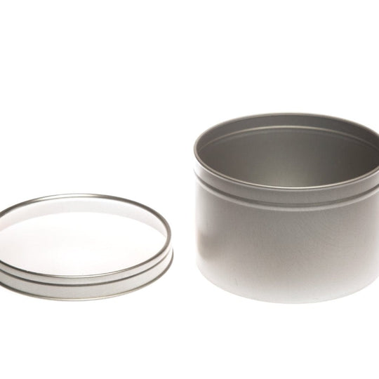 Silver Round Seamless Slip Lid Tins with Windows T0709W - Tinware Direct