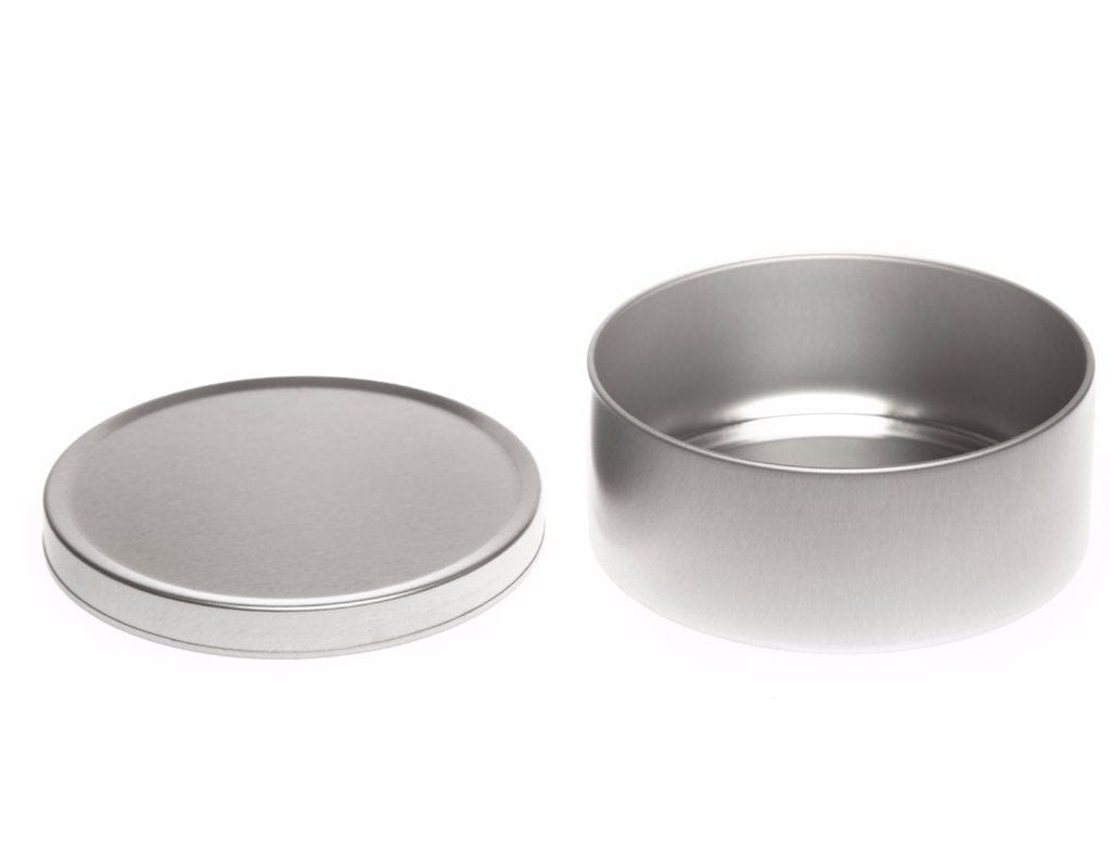 Silver and Gold Round Seamless Travel Sweet Solid Slip Lid Tins T0790 - Tinware Direct