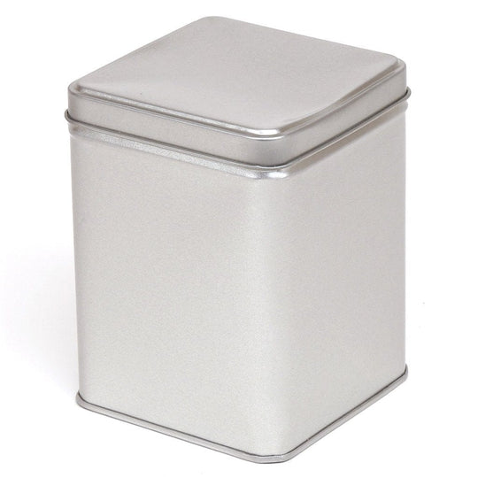 Tall Silver Square Tin Box with Slip Lid T1040 - Tinware Direct
