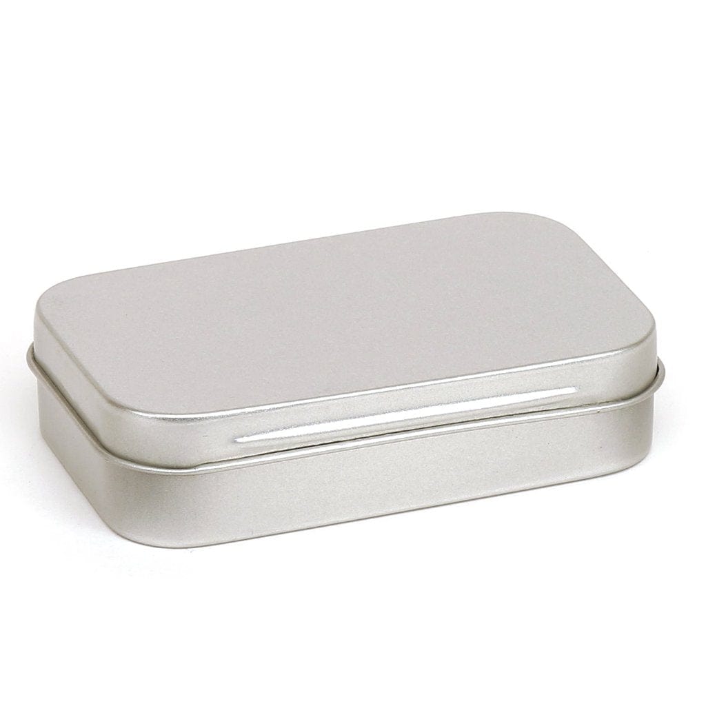 Silver Rectangular Hinged Stationery Tins T4008 - Tinware Direct
