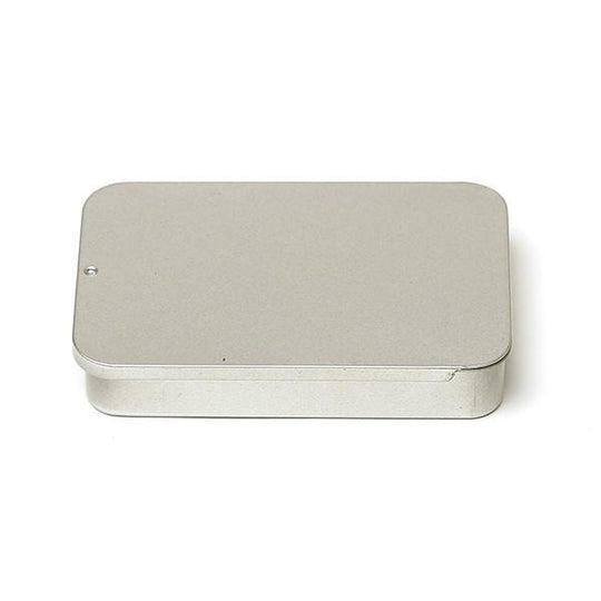 Silver Rectangular Sliding Lid Tin T4012 - Tinware Direct
