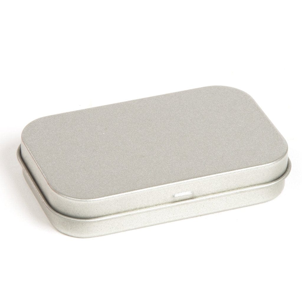 Silver Rectangular Hinged Stationery Tins T4039 - Tinware Direct