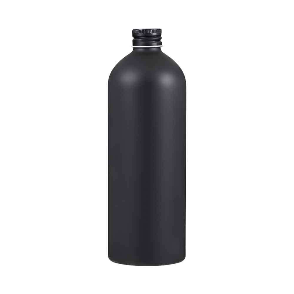 Silver or Black Aluminium Screw Lid Bottles with Optional Pump or Spray Caps