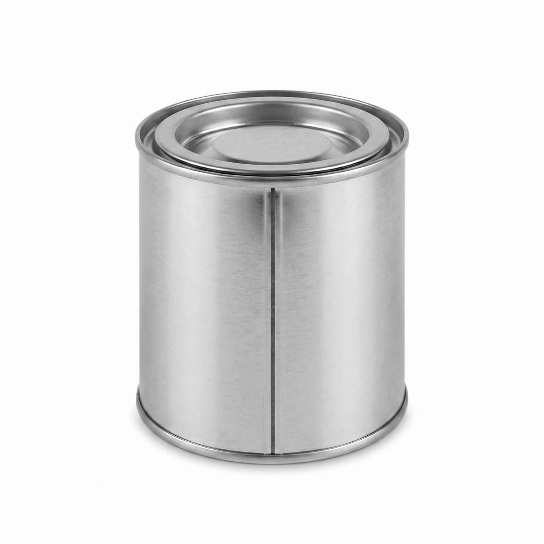 Silver lever lid tin with seam, SKU: T0611