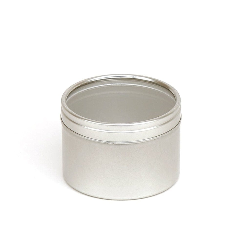 Silver Round Seamless Slip Lid Tins with Windows T0704W - Tinware Direct