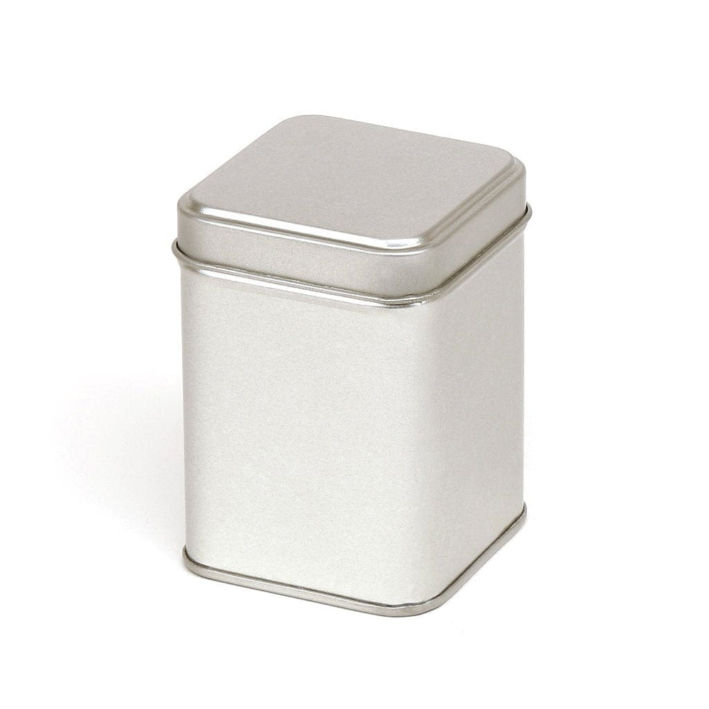 Tall Silver Square Tin Box with Slip Lid T1020 - Tinware Direct